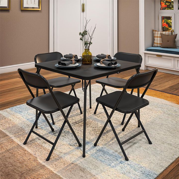 5-Piece Solid Resin Centerfold Table & Chair Dining Set