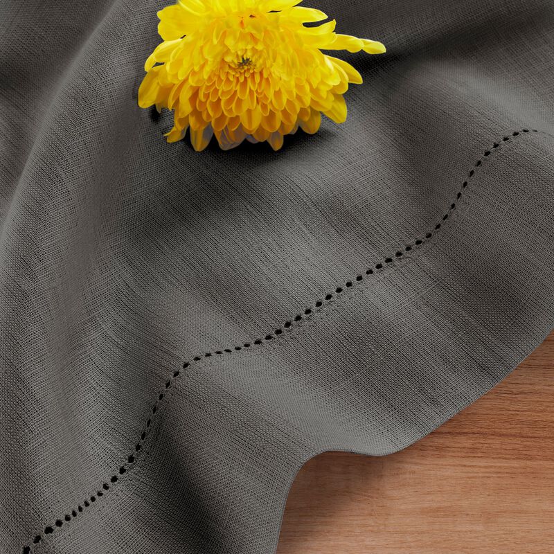 Solino Home Classic Hemstitch 100% Linen Tablecloth &ndash; Handcrafted, Machine Washable, Perfect for Holiday and Everyday Dining