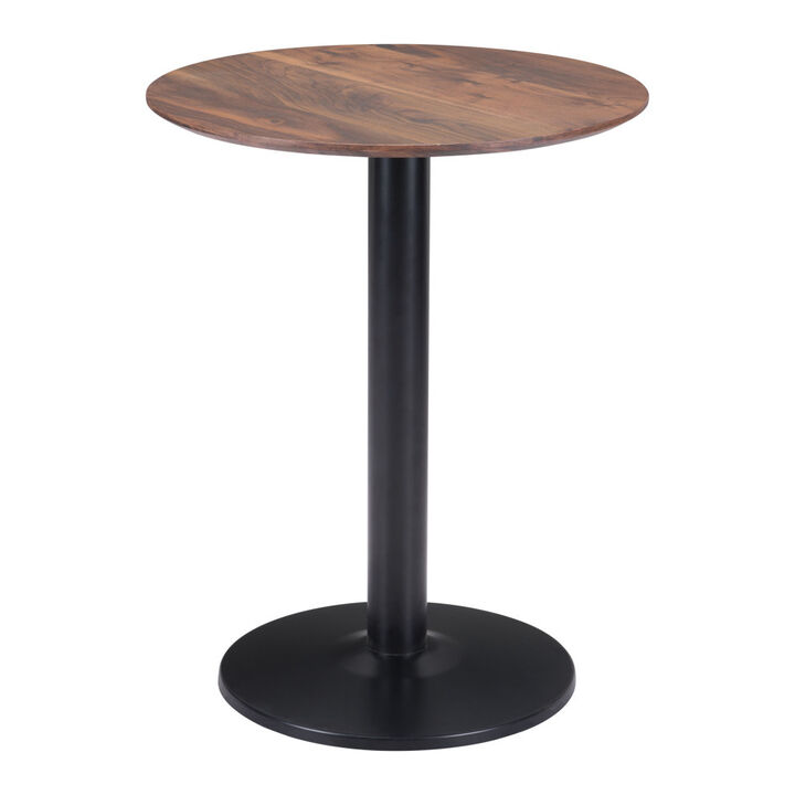 Hivvago 24 Inch  Black And Brown Round End Table
