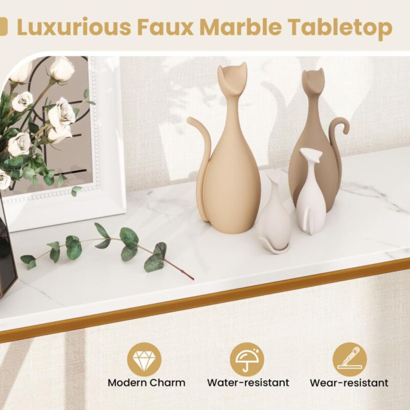 Hivvago Narrow Console Table 2-Tier Entryway Table with Storage