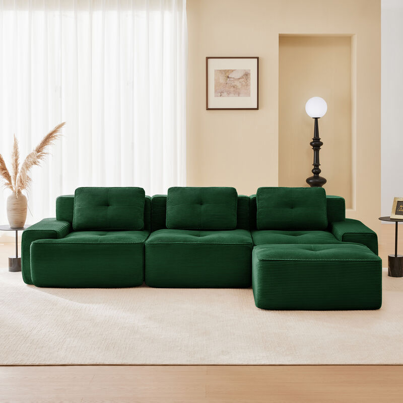 Jonvar 117" Modern L-Shaped Modular Sectional image number 2