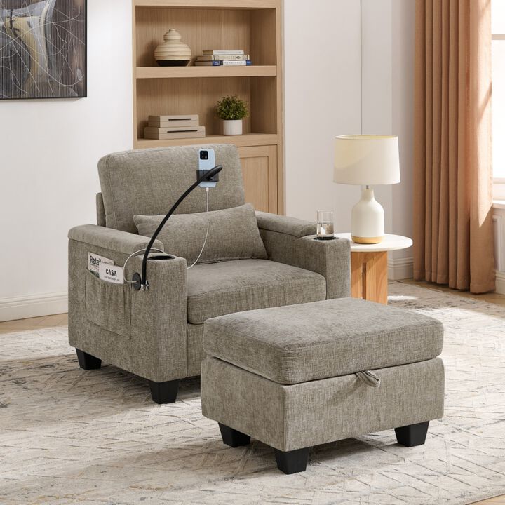 Kurtfo Chenille Accent Chair Set