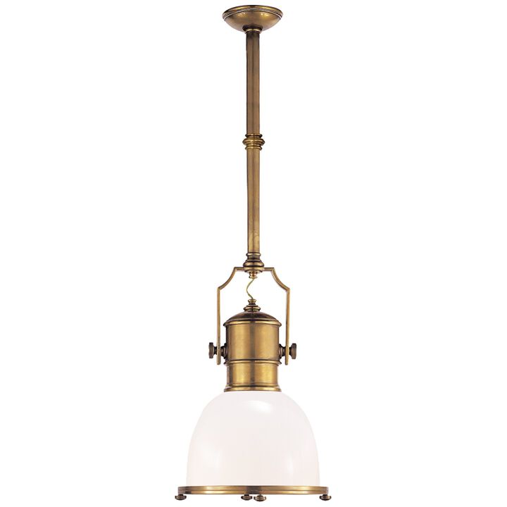 Country Industrial Small Pendant in Antique-Burnished Brass