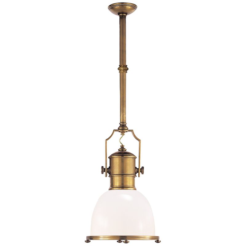 Country Industrial Small Pendant in Antique-Burnished Brass