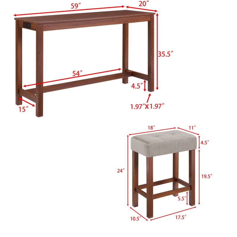 Peldze 4‑Piece Industrial Bar Table Set image number 9