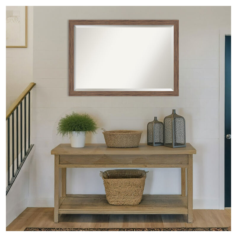 Pia Medium Brown Narrow Beveled Framed Wall Mirror image number 5