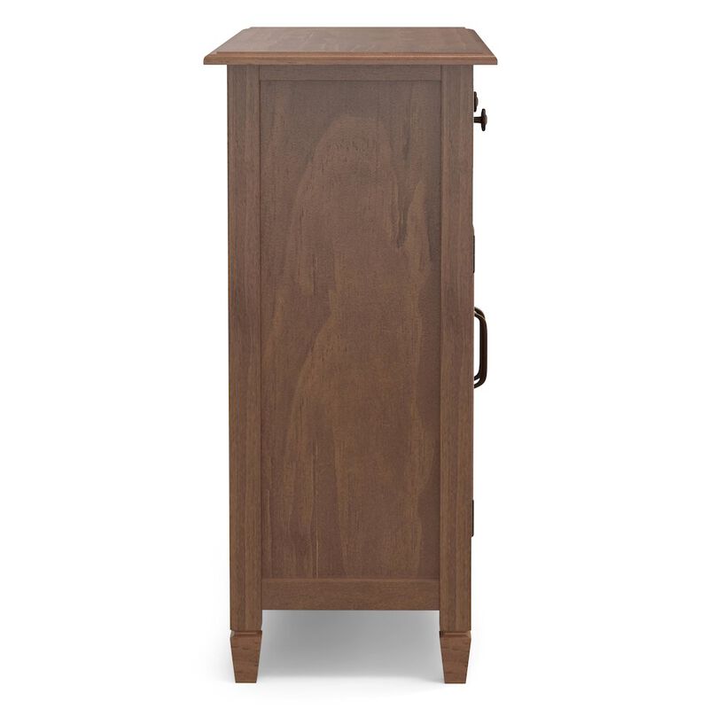 Simpli Home Connaught Solid Wood Entryway Storage Cabinet In Medium Saddle Brown