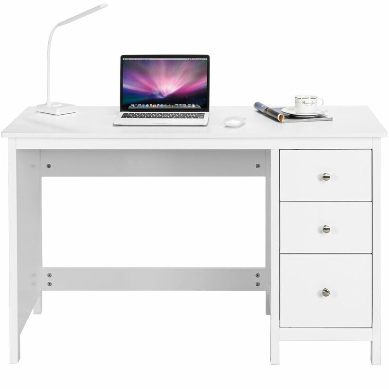 3-Drawer Home Office Study Computer Desk with Spacious Desktop