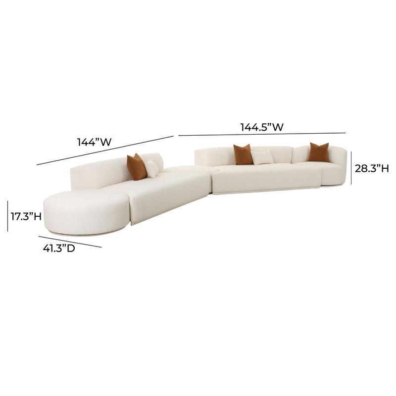 Fickle Cream Boucle 5-Piece Modular Chaise Sectional image number 4