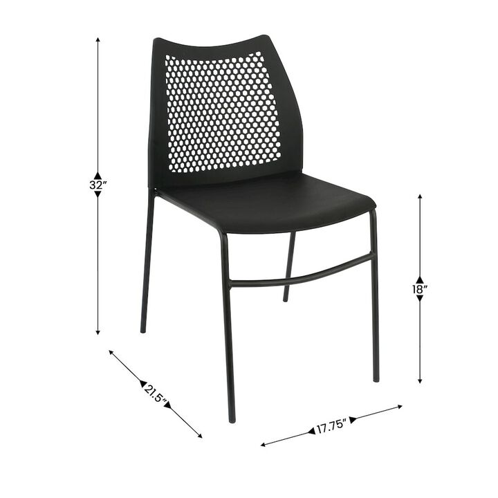 Flash Furniture Black Stack Chair with Air-Vent Back, Non-Sled Base