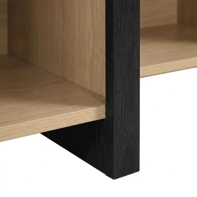 Arched Narrow Bookcase,Display Cabinet with Open Shelves Storage Cabinet, Black image number 5