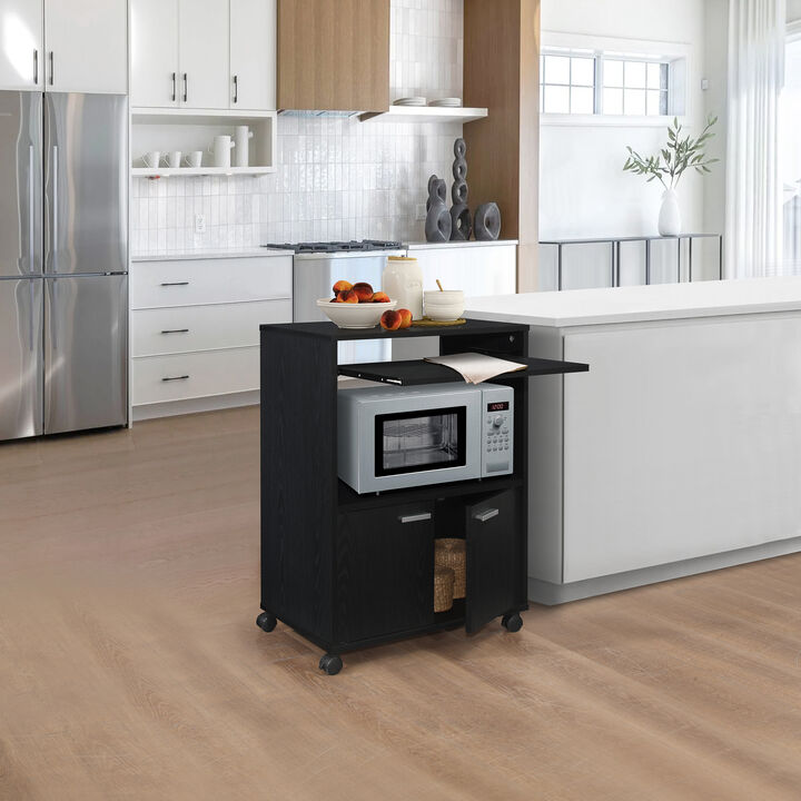 Kings Brand Furniture Byron 2-Door Kitchen Microwave Cart