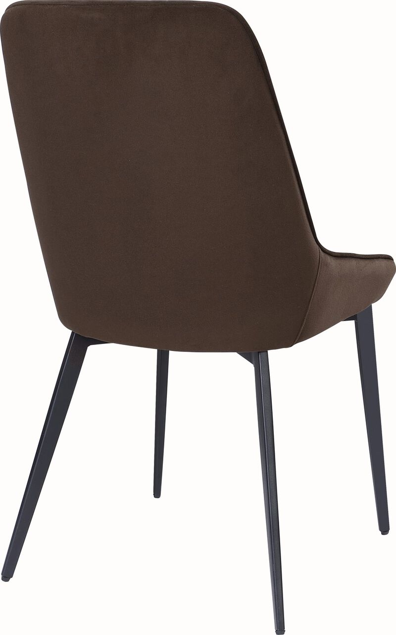 Lucia Metal Leg Upholstered Dining Chair in Penny  Velvet and Gunmetal - Set of 2