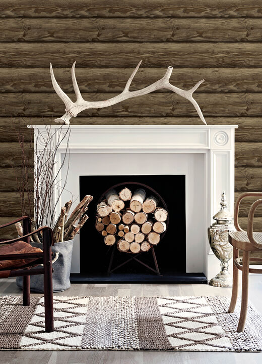 Bunkhouse Mahogany Wallpaper (Set of 2)