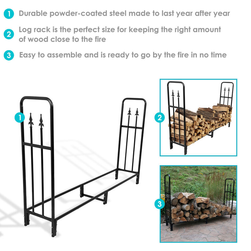 Sunnydaze 6 ft Decorative Steel Firewood Log Rack