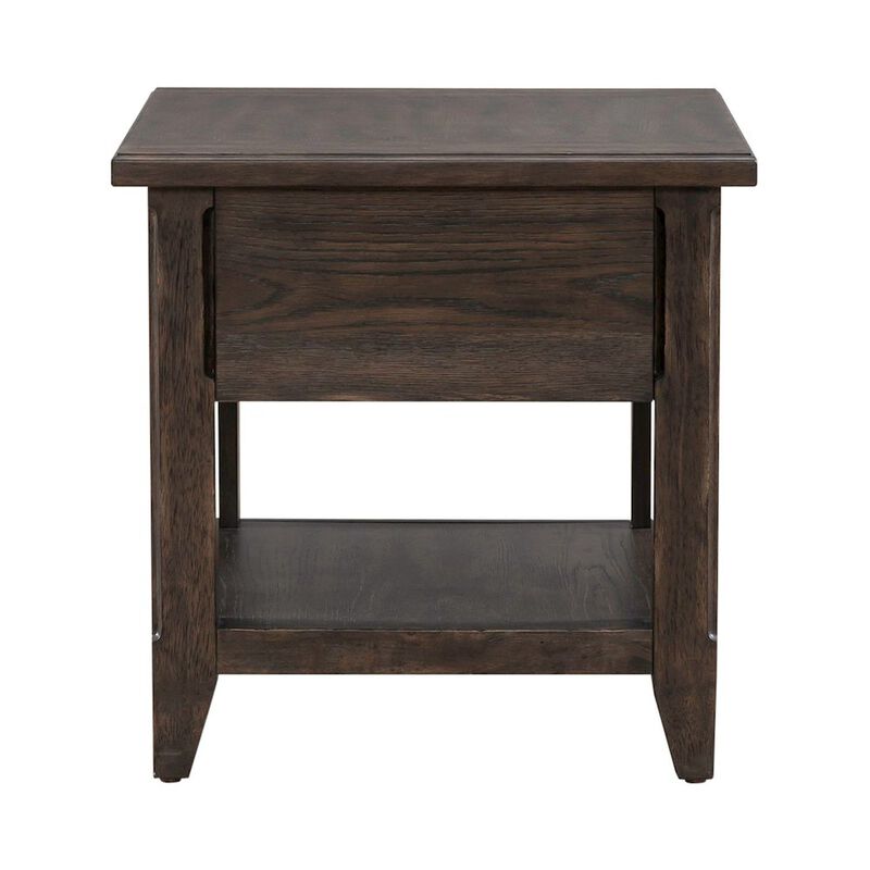 Liberty Furniture 3 Pc Living Room Set - Stone Top Cocktail Table, 2 End Tables - Brown Oak Wood image number 7