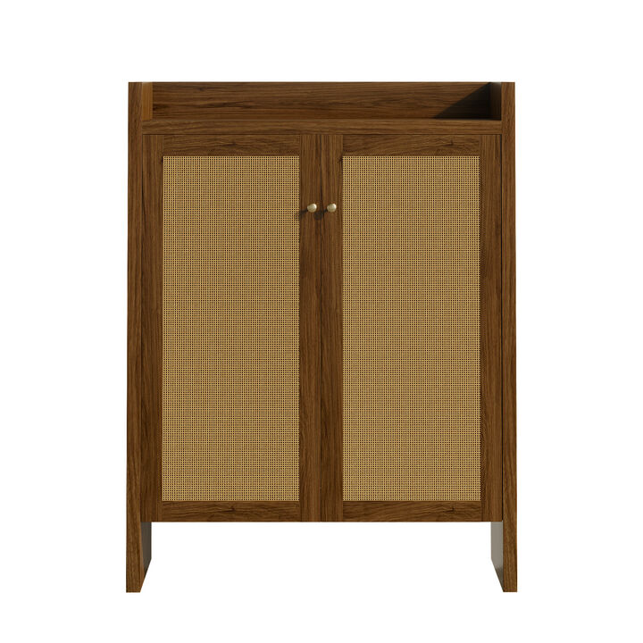 Tolnil 42.5" Tall Rattan Shoe Cabinet