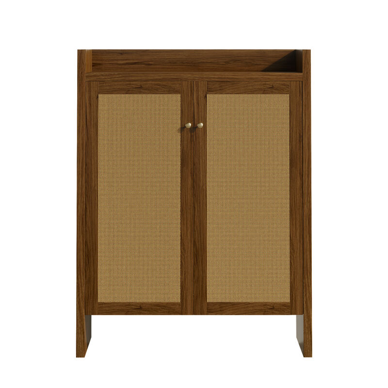 Tolnil 42.5" Tall Rattan Shoe Cabinet image number 0