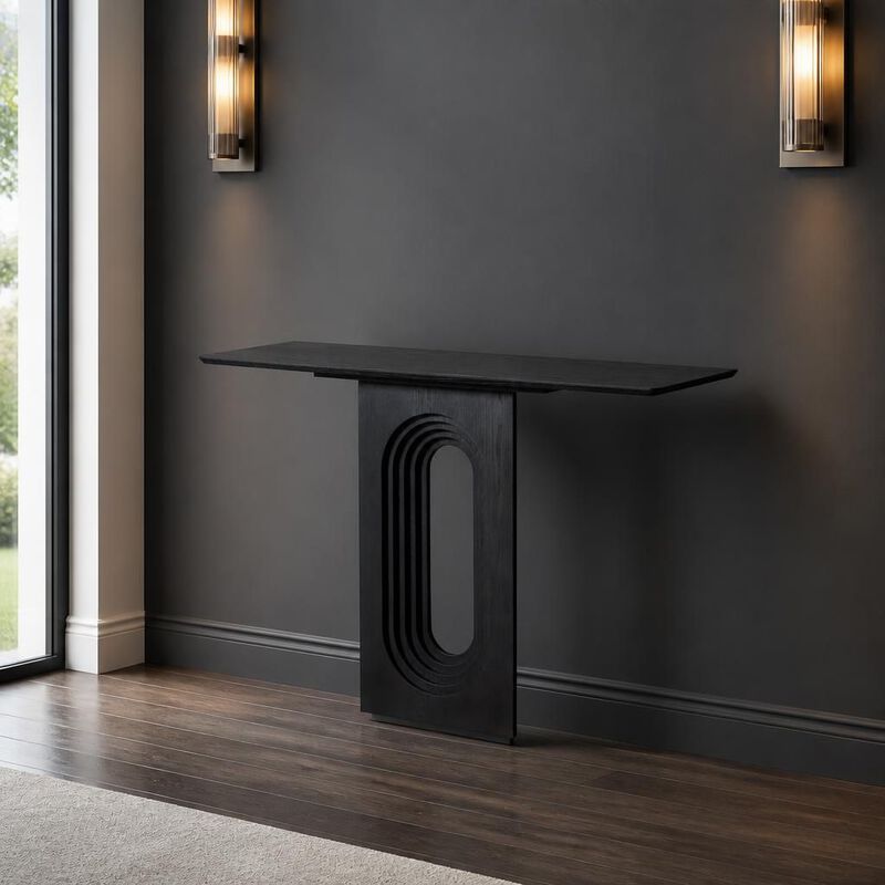 GOODSILO 47.24 Inch Narrow Console Table with Loopback Design, MDF Entryway Sofa Table for Living Room Hallway Entrance image number 3
