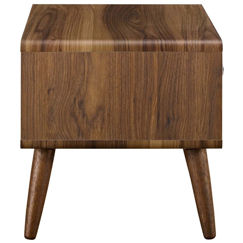 Modway Transmit Mid-Century Modern Nightstand or Side Accent Table in Walnut image number 1
