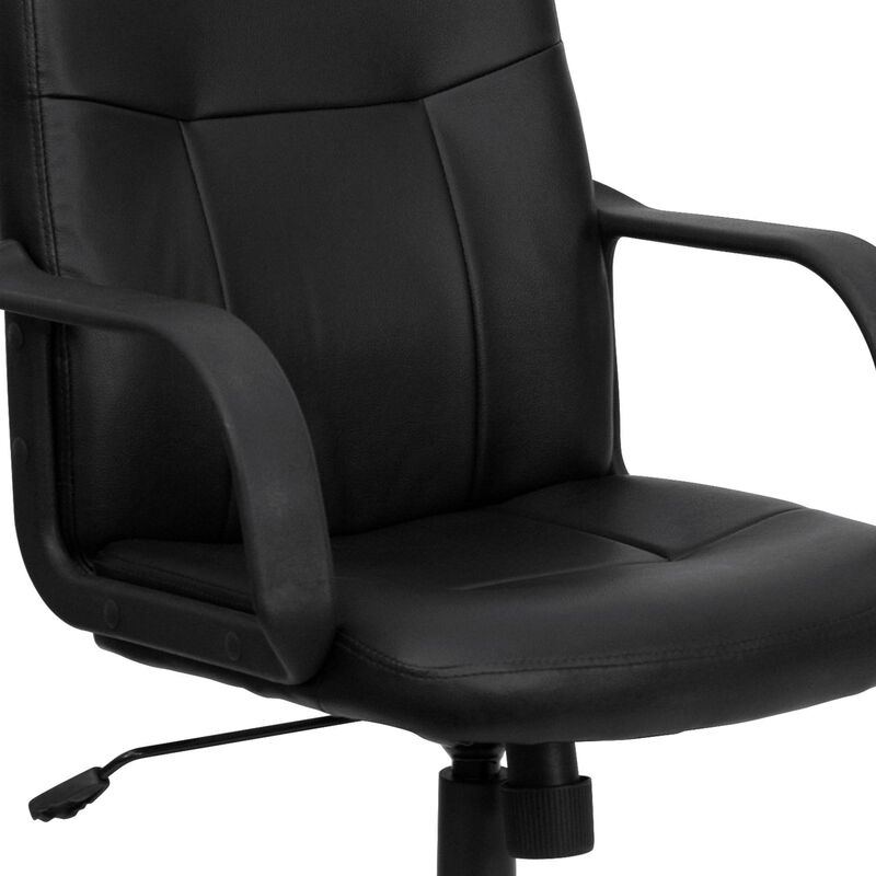 Paulson Mid-Back Black Glove Vinyl Executive Swivel Office Chair with Arms image number 3