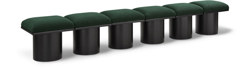 Meridian Furniture Pavilion Green Boucle Fabric Bench