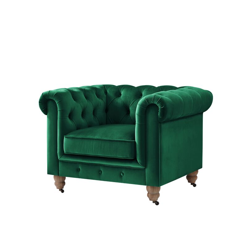 Rustic Manor Bayleigh Velvet Chesterfield Club Chair