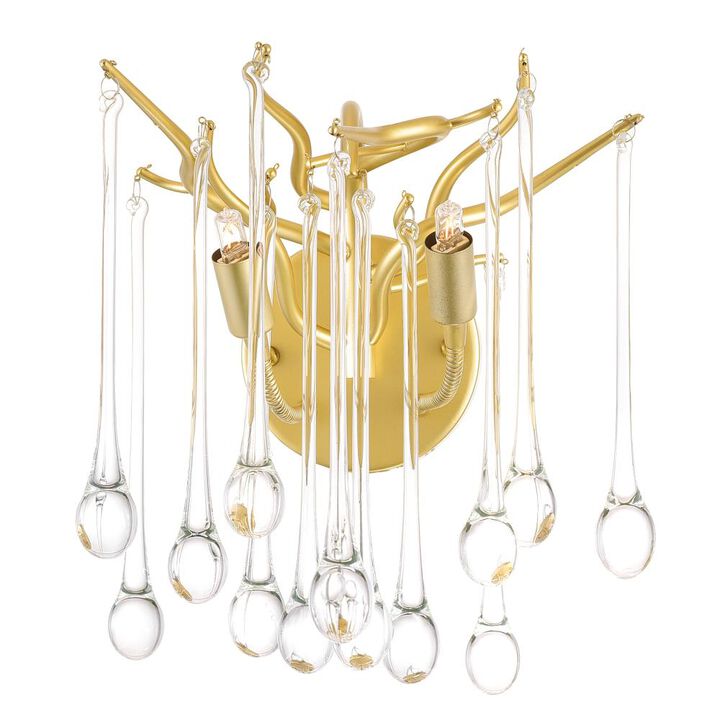 Anita 2 Light Wall Sconce With Gold Leaf Finish