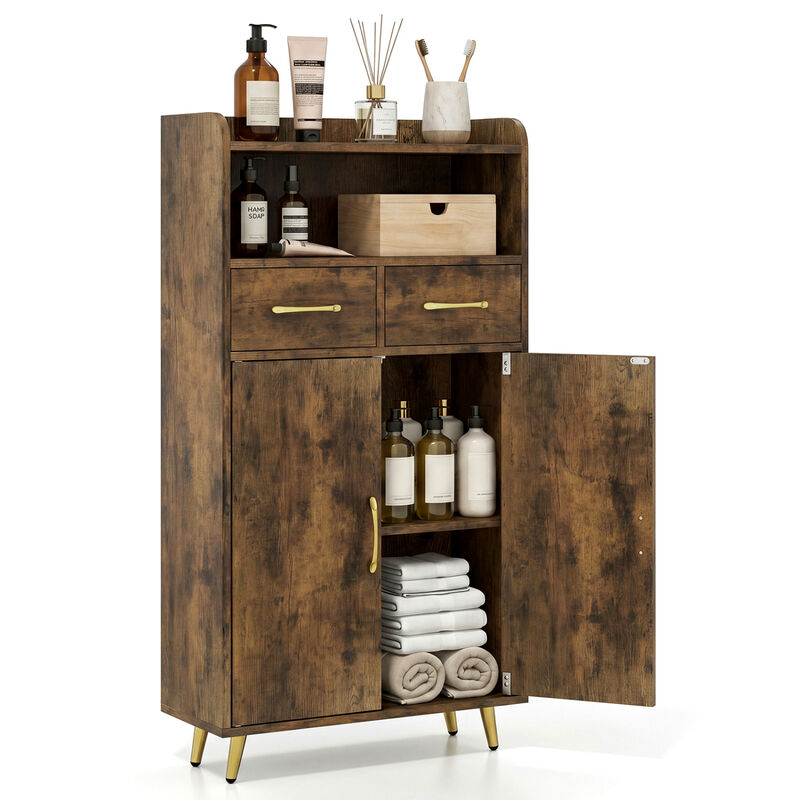 Bathroom Storage Cabinet with 2 Drawers and 2 Doors image number 4