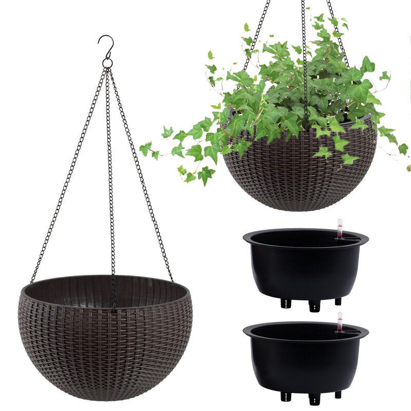 WOW PIONEER Self-Watering Hanging Planter Large Capacity Root-Rot Resistant Water Storage Water Level Indicator image number 7