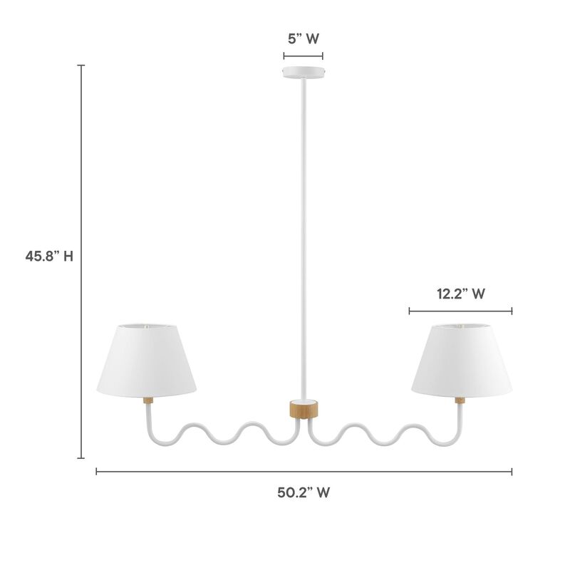 Sunlit Squiggle 2-Arm Pendant Light image number 4