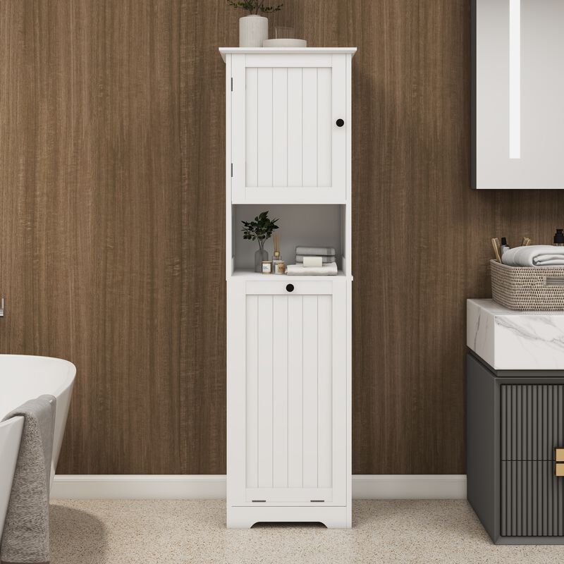 One-Compartment One-Door Tilt-Out Laundry Sorter Cabinet