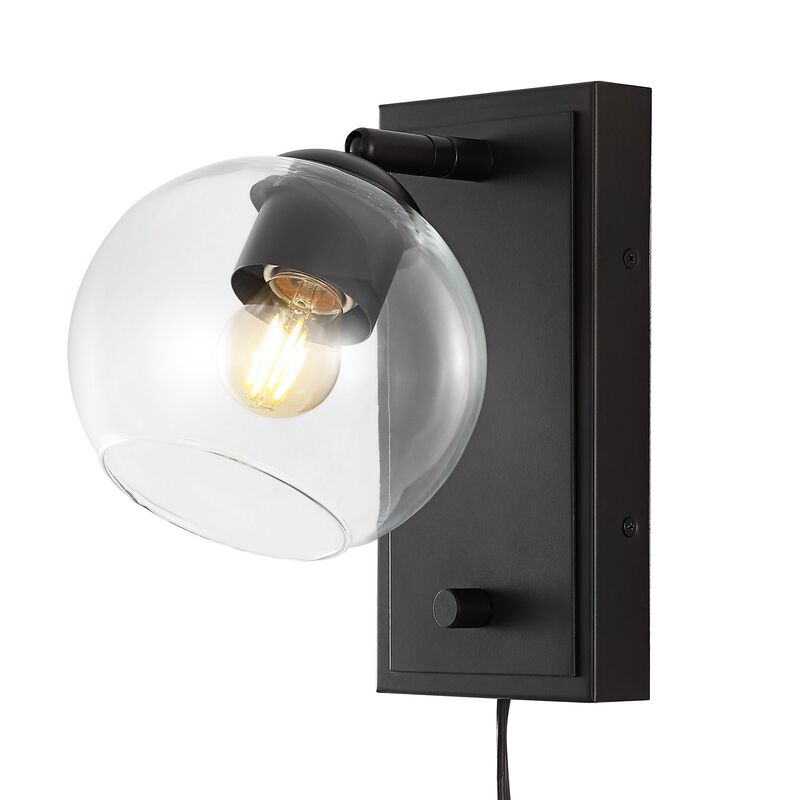 Hugo Minimalist Modern Plug In Or Hardwired Adjustable Iron LED Wall Sconce with Rotary Dimmer