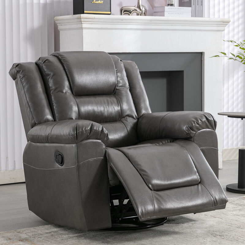 360&deg;Swivel and Rocking Home Theater Recliner Manual Recliner Chair with Wide Armrest for Living Room,Bedroom