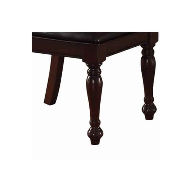 Set Of 2 Rubber Wood Traditional Dining Chair, Dark Brown And Black