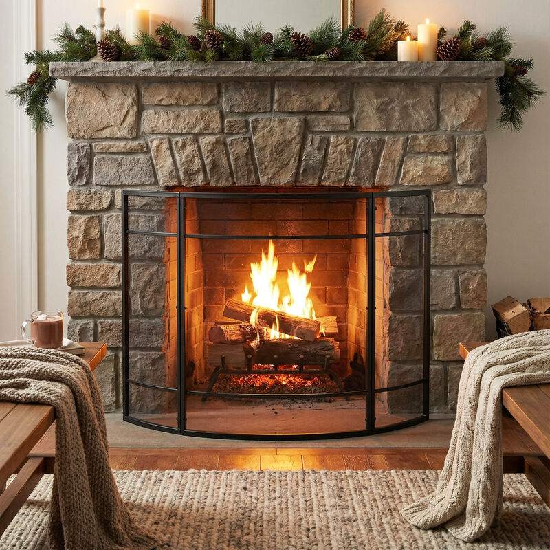 Christopher Knight Home Irina Modern Metal Single Panel Fireplace Screen image number 1