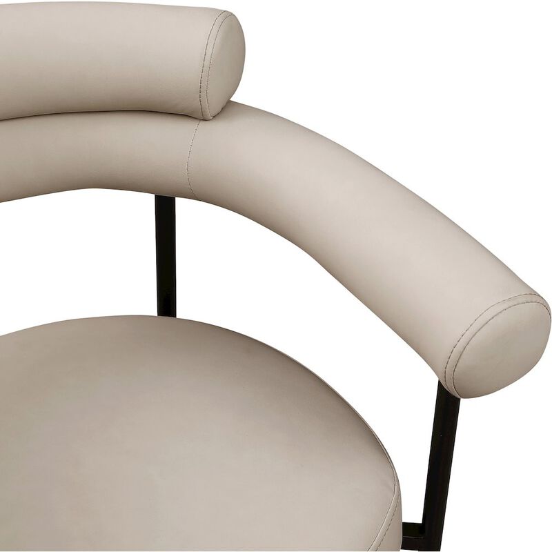 Meridian Furniture Blake Taupe Vegan Leather Dining Chair, Set of 2