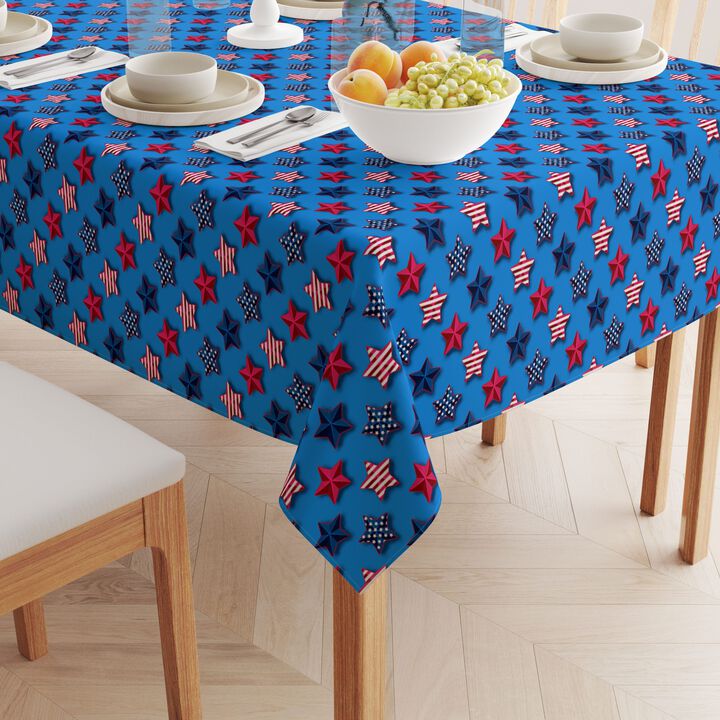 Fabric Textile Products, Inc. Square Tablecloth, 100% Polyester, Cookie Cutter USA Stars