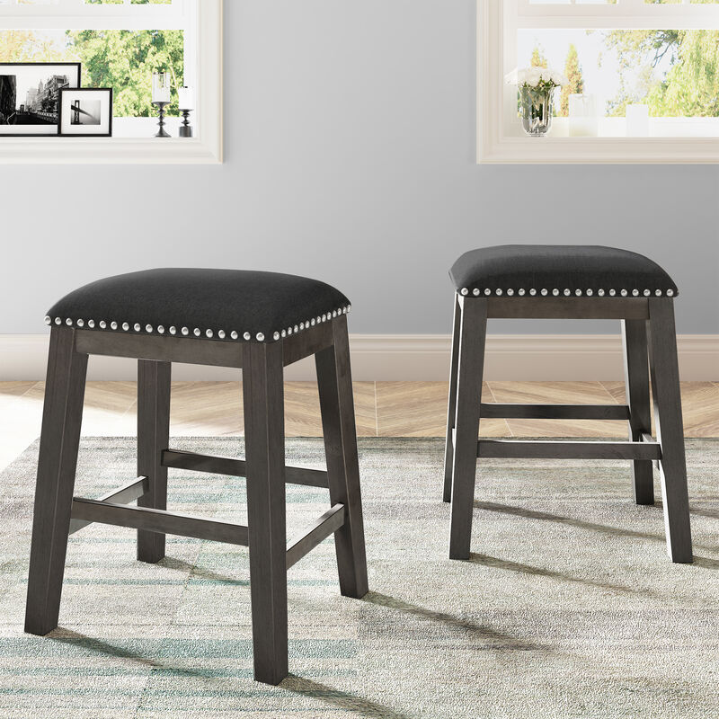 Merax 5 Pieces Counter Height Rustic Farmhouse Dining Room Wooden Bar Table Set