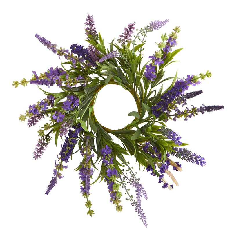 HomPlanti 12'' Lavender Arrangement and 14" Lavender Wreath (Set of 2)