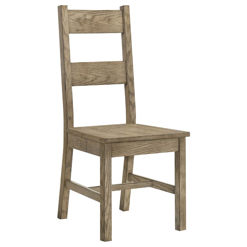 Dova Dining Side Chair Set of 2, Ladder Back, Vineyard Oak Brown Wood image number 2