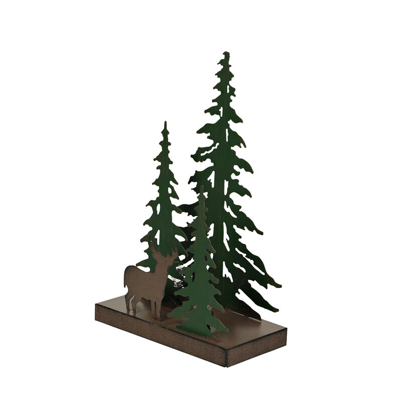 Rustic Metal Deer Forest Stroll Accent Lamp Decorative Woodland Cabin Home Decor image number 2