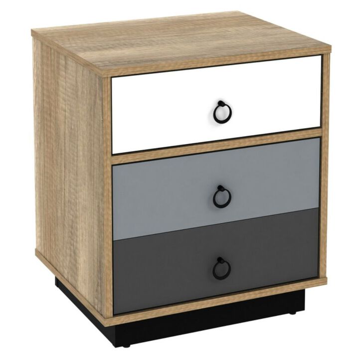 Hivago Nightstand with Drawer and Storage Cabinet Wooden Sofa Side Table End Table