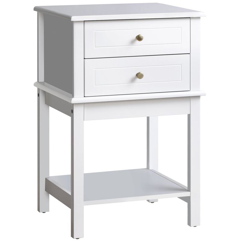 White Side Storage: Modern Sofa Table with Drawers for Living Room