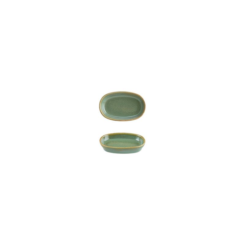 Sage 4" x 2.5" x h:0.75" Oval Green Vitrified Platter (Set of 4) image number 3
