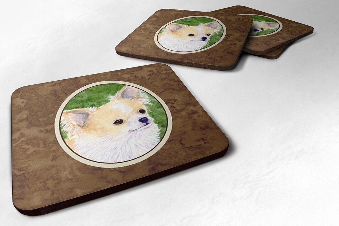 Caroline's Treasures SS8788FC Chihuahua Foam Coasters (Set of 4), 3.5 H x 3.5 W, Multicolor