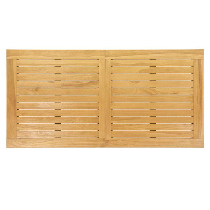 Hivvago Indoor Outdoor Teak Wood Slatted Tabletop Panel Board Split in 2 Square