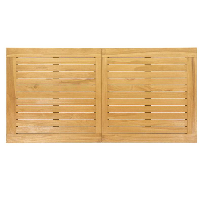 Hivvago Indoor Outdoor Teak Wood Slatted Tabletop Panel Board Split in 2 Square