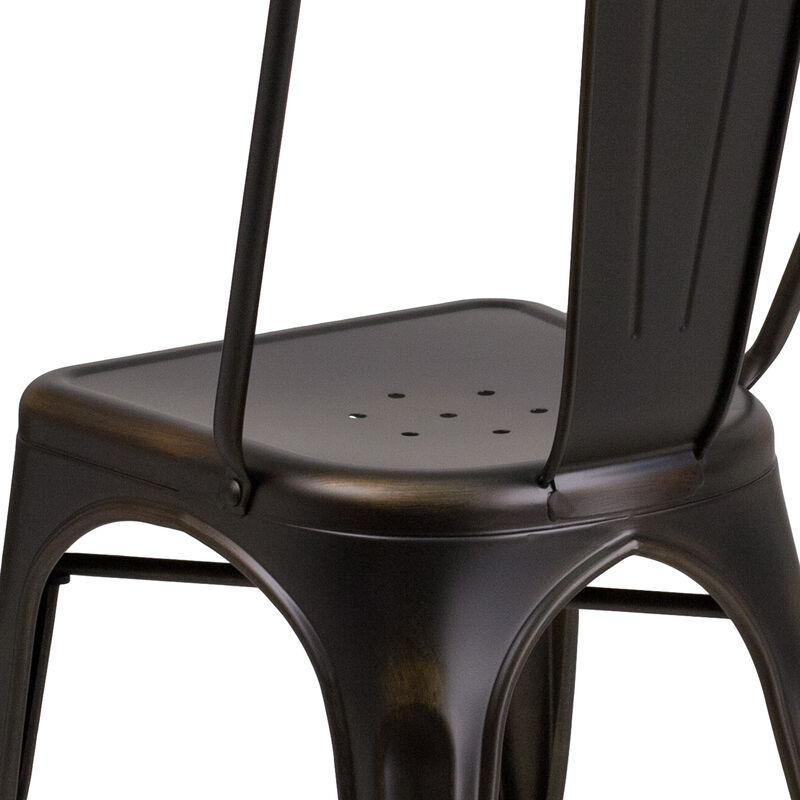 Distressed Copper Metal Chair image number 6
