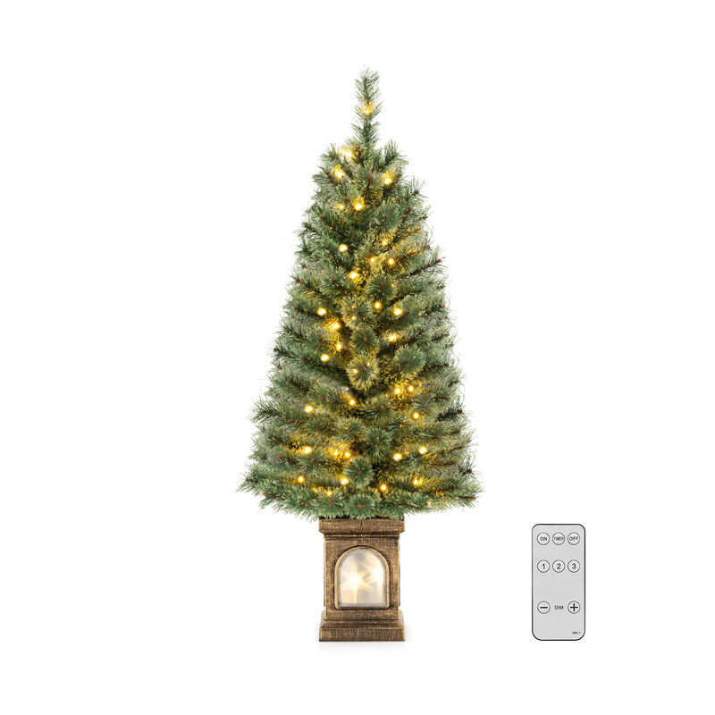 Pre-Lit Potted Christmas Tree with Pine Needles for Festive and Compact Holiday Decor image number 0